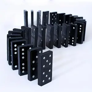 28-Piece Domino Game Set, Fun Push-Down Tabletop Toy for Outdoor Camping and Travel, Wooden Box Dominoes, Perfect for Holidays
