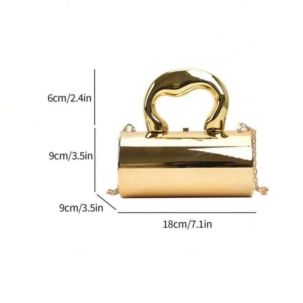 Solid Color Acrylic Box Bag, New Fashion Personalized Handle Handbag, Cylinder Shaped Chain Shoulder Bag Crossbody Bag, Phone & Coin Purse, Suitable For Work, Commute, Date, Shopping, Travel, Romantic Valentine's Gift For Couples