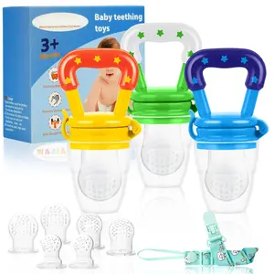 Baby Fruit Feeder/Fresh Food Feeder Pacifier (3 Pack)- Infant Teething Feeders |   Silicone Teether  Babies |   Baby Solid Food Pacifier Essentials  Babies Toddlers Infants Kids