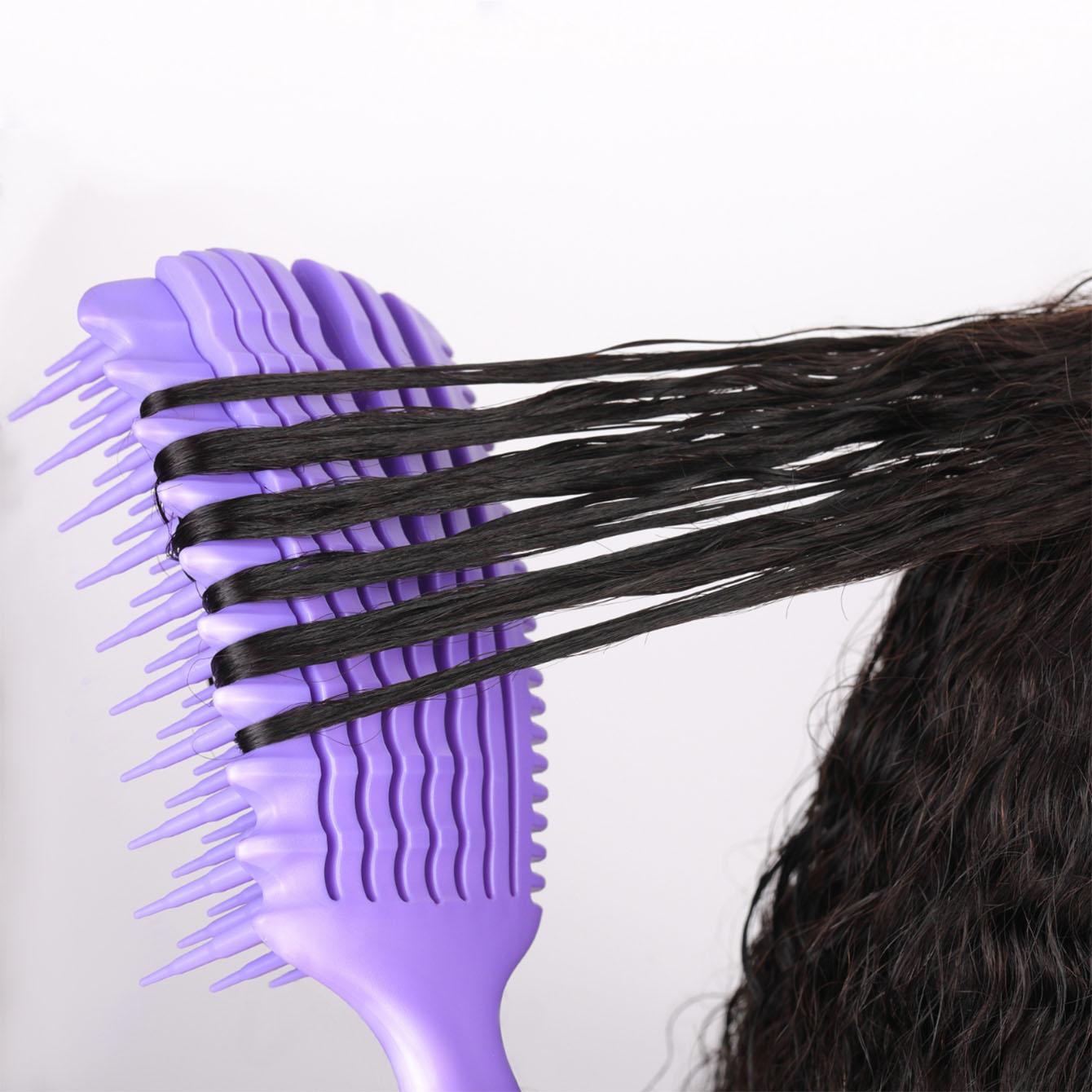 Soft Elastic Bristle Brush, Dry & Wet Use Hair Comb, Easy Detangling & Curl Care, Home Wet Combing, Smooth Curls, Hair Styling Combs