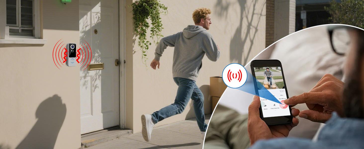 Wireless doorbell camera, 2K full HD full body video, no subscription required, two-way communication, smart home video doorbell with doorbell ringtone, battery powered, motion detection and alarm, compatible with Alexa and Google (2.4G WiFi) Wireless doorbell camera, 2K full HD full body video, no subscription required, two-way communication, smart home video doorbell with doorbell ringtone, battery powered, motion detection and alarm, compatible with Alexa and Google (2.4G WiFi)