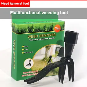 Standing Weed Puller Tool, Ergonomic Grass Removal Scoop, Stainless Steel Clamp, Ideal for Yard Maintenance, Suitable for Elderly