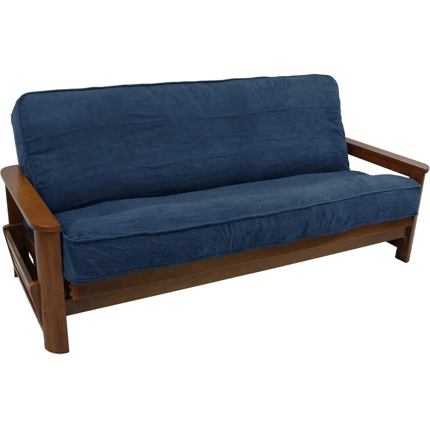 Solid Microsuede Double Corded 8" to 9" Futon Cover, Full, Indigo