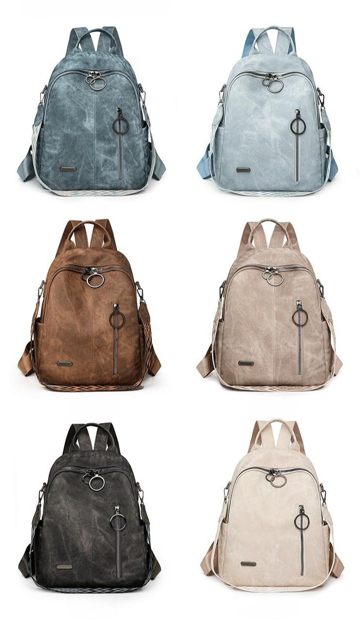 BIGWIG Women's Retro Anti-theft Soft Backpack, Multi-pocket Handbag, Large Capacity Lightweight Travel Bag, Suitable for Travel, Daily Use, Date, Birthday Gift, Shoulder Bag with Tassel, Casual Fashion College Style, PU Leather