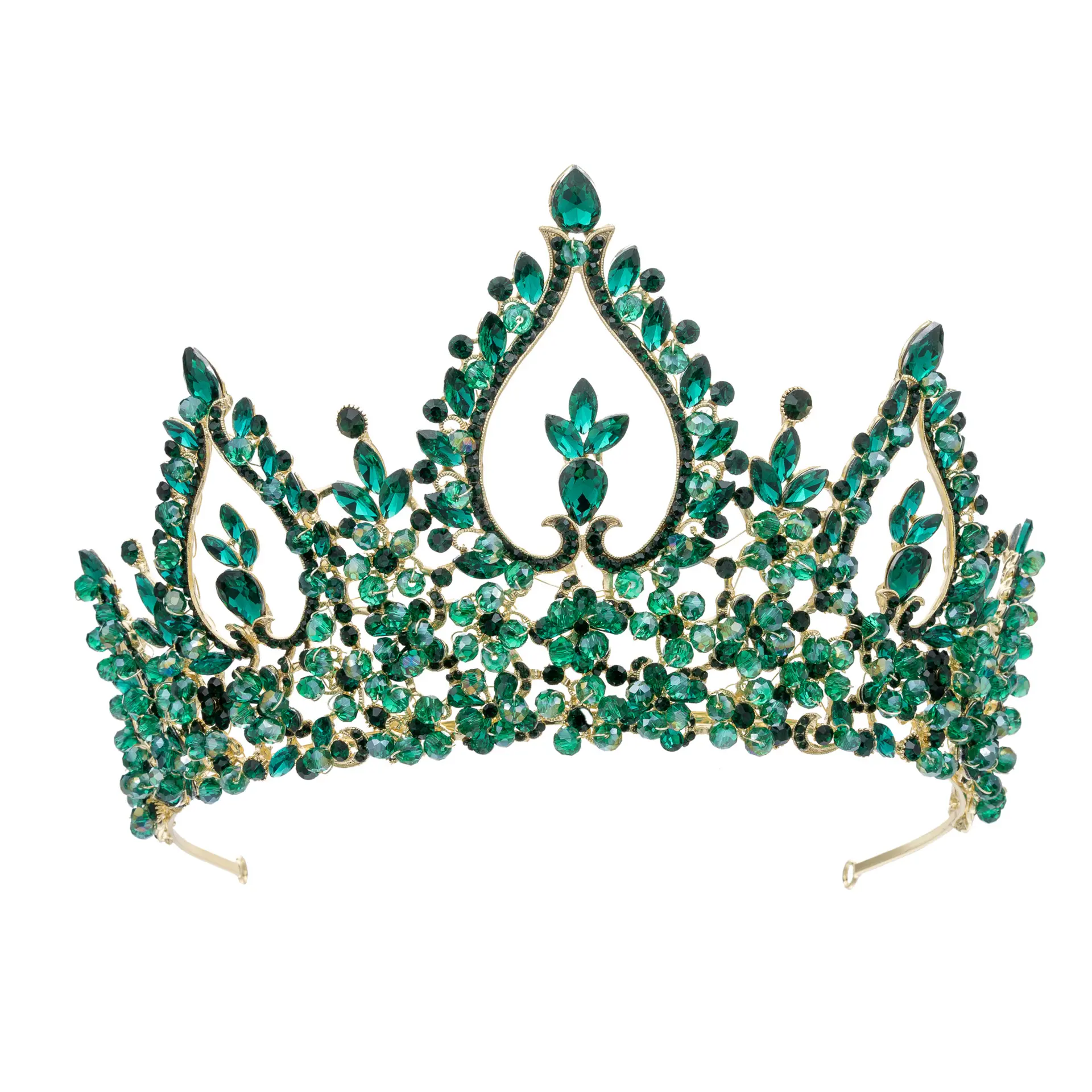 Baroque Pageant Bridal Tiara, Alloy Crystal Wedding Headband Hair Jewelry