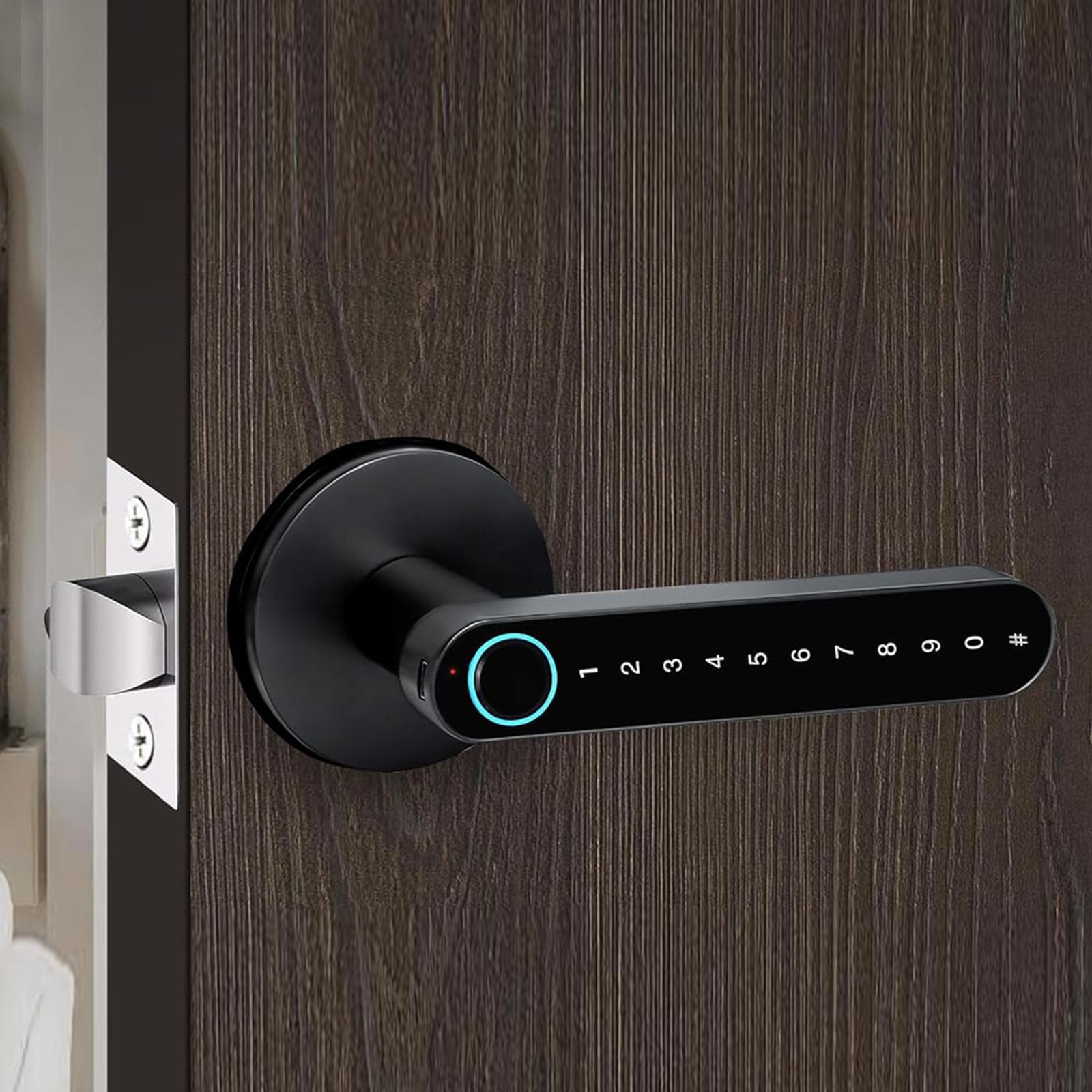 Fingerprint Door Lock with Handle Keyless Entry Door Lock with App Control/Key/IC Card for Bedroom Home Hotel Office Apartment NEW Fingerprint Door Lock with Handle Keyless Entry Door Lock with App Control/Key/IC Card for Bedroom Home Hotel Office Apartment NEW
