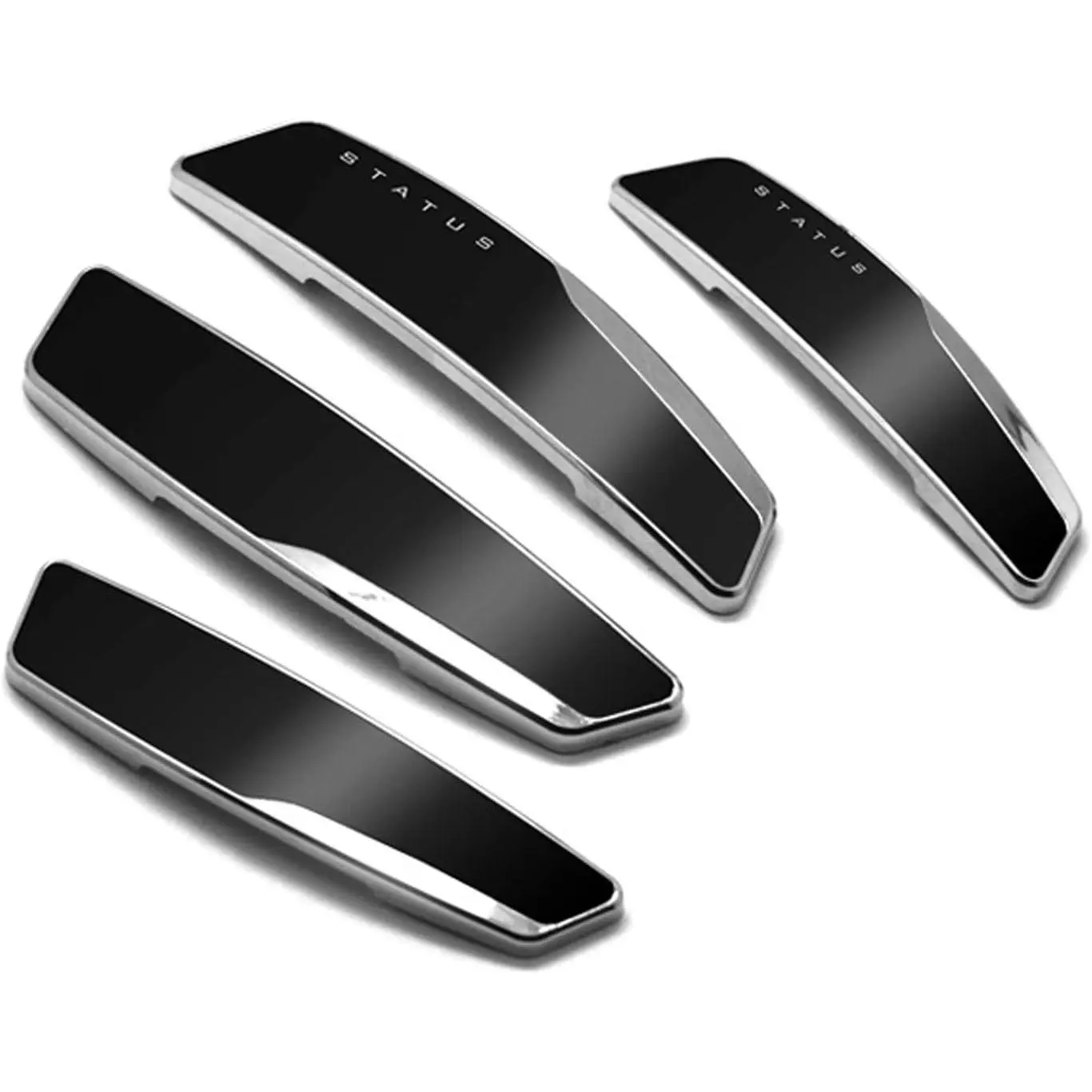 4 count  High Glossy Slim Door  Guards Bumper Protector Trim Guard Sticker Molding Black Color for Motors Auto
