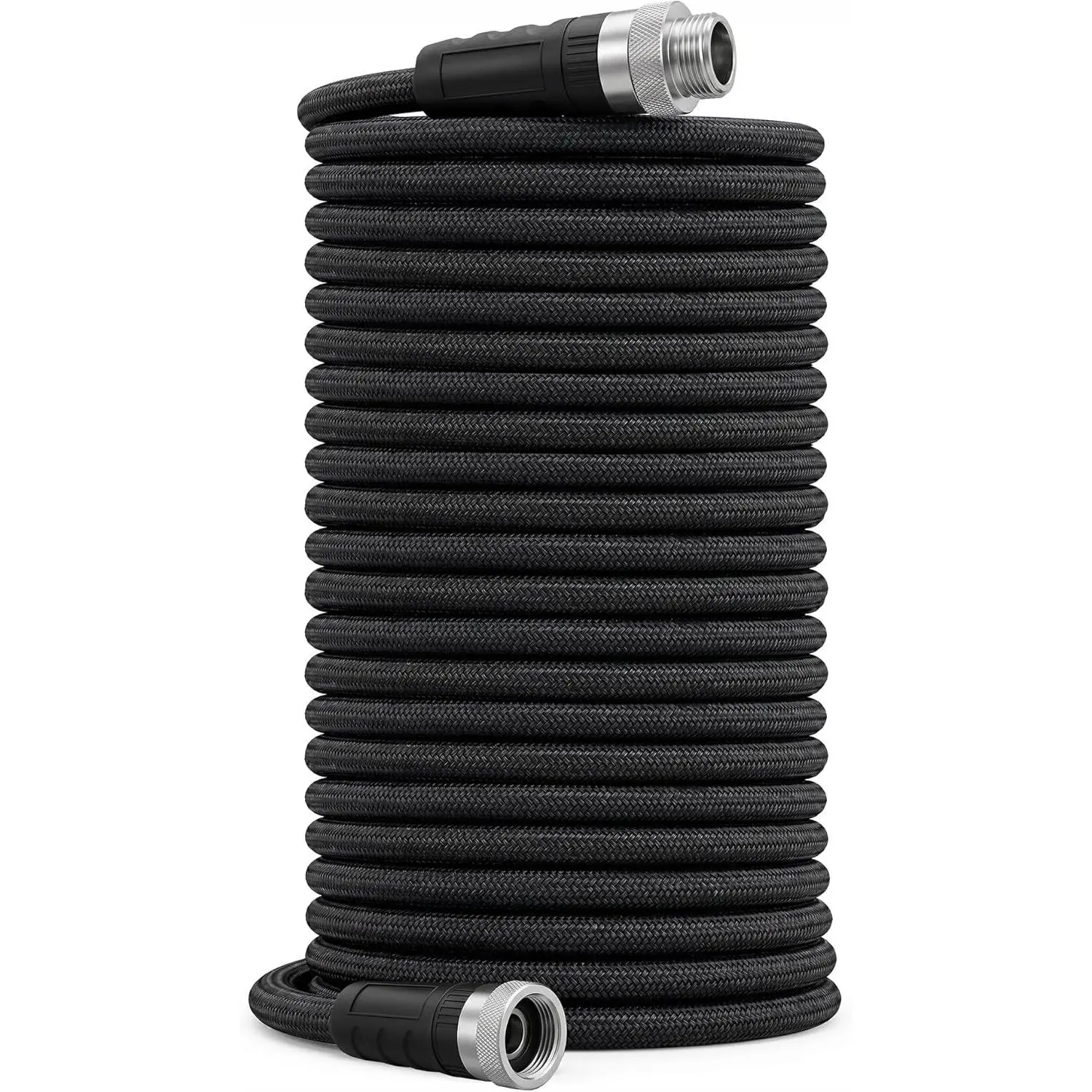 100 FT Non-Expandable Garden Hose, Lightweight Water Hose | TPE Inner Tube, Anti-Kink Braided Layer & Reinforced Aluminum Connectors for Watering, Car Washing & Outdoor Cleaning