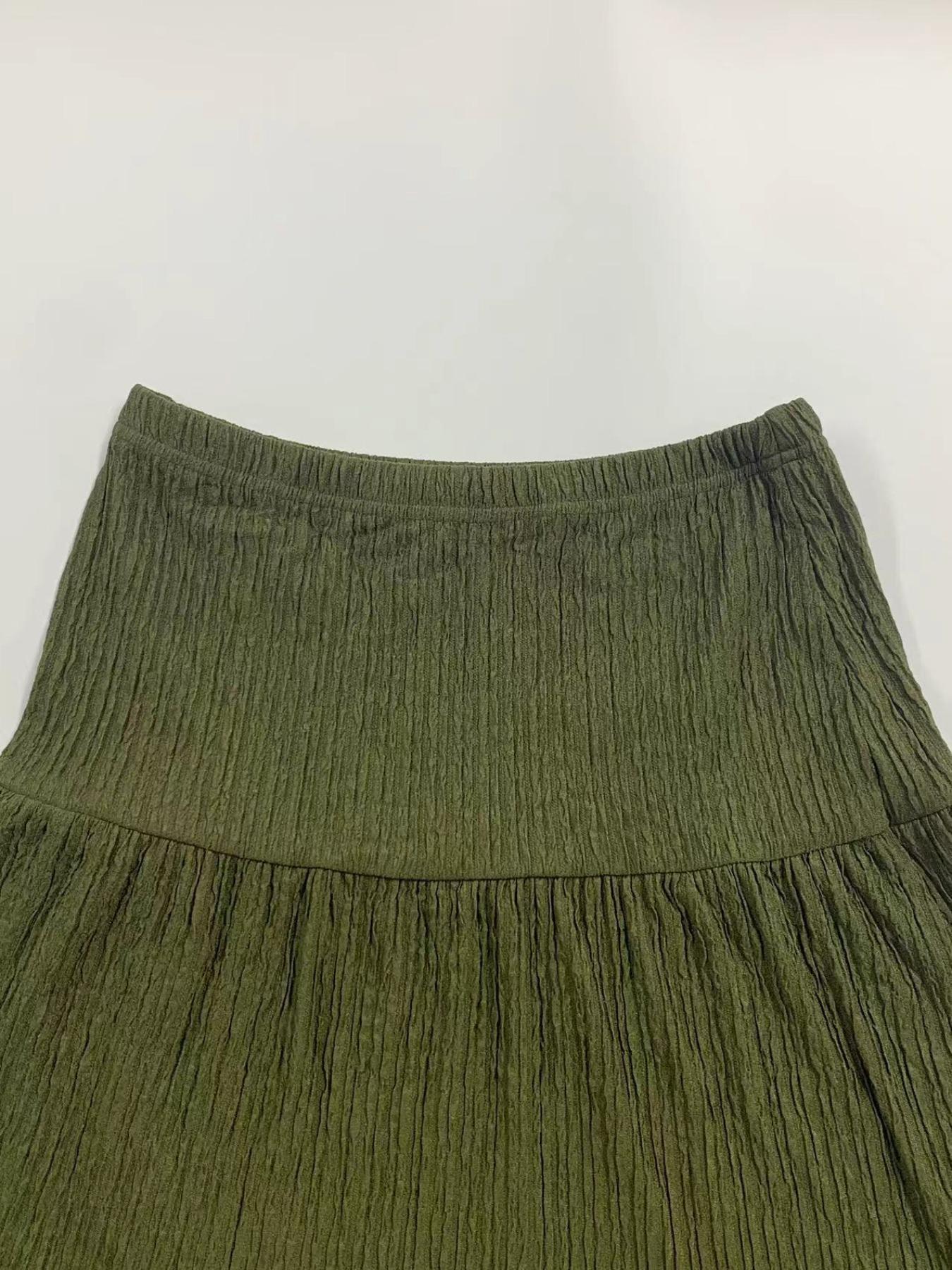 Women's Solid Crop Cami Top & A-Line Skirt Two-piece Set, Casual Fashion Cozy Outfits for Daily Outdoor Wear, Ladies Clothes for Summer