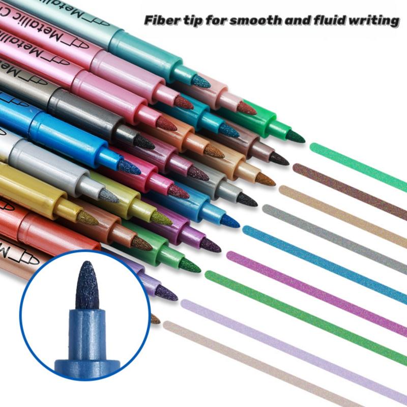 12/24/36 Colors Metallic Paint Markers, Acrylic Paint Pens  for Rock Painting, Ceramic, Wood, Canvas, Plastic, Glass, Stone, Calligraphy, Card Making, DIY Crafts,1mm Nib, Paint Pens Set
