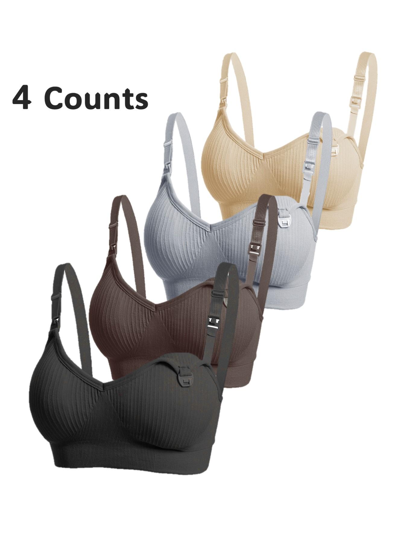 Maternity Solid Adjustable Strap Wireless Nursing Bra, Soft Comfortable Breathable Maternity Bra, Maternity Lingerie for All Seasons