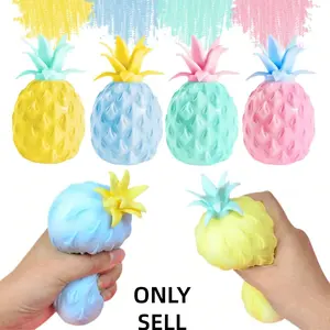 Small Stress Relief Squeeze Toy, Soft Gel Water Bead Grape Ball, Pineapple Stress Ball, Stress Relief Squishies, Relaxation Toy for Anxiety Relief