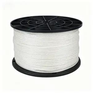 Solid Braid Polyester Utility Rope, 1/8 Inch Thick 500 Feet Spool, Low Stretch UV Resistant Industrial Cord, Heavy Duty Dacron Line for Outdoor Rigging and Marine Use, Long Lasting Weatherproof String