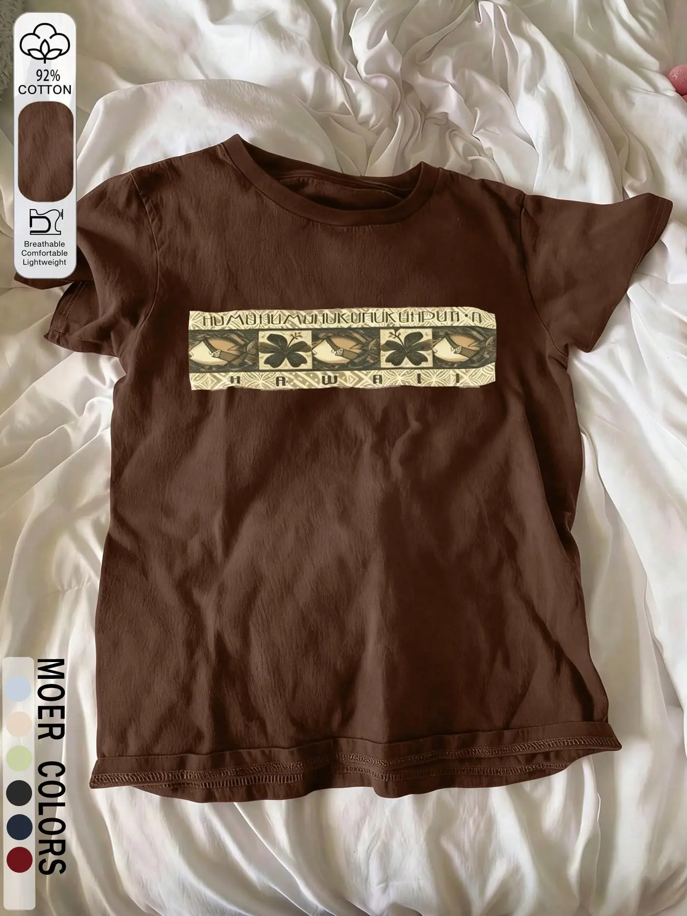 Women's Stylish Slim-Fit Short Sleeve T-Shirt Print, Graphic Tees, Casual Summer Wear, Comfortable Cotton Fabric, Perfect for Daily Wear