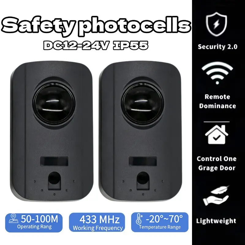 Infrared Photoelectric Sensor 40nm, Dc12-24v Safety Sensor for Automatic Door Alarm System, Anti-Jam Protection for Garage Doors