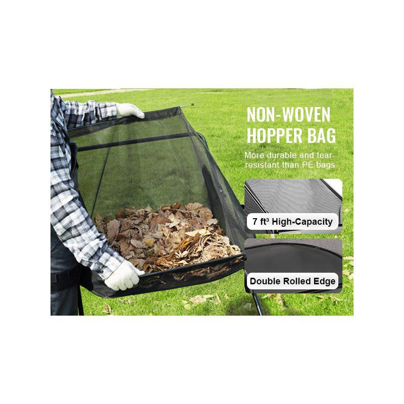 VEVOR Push Lawn Sweeper, 26-inch Leaf Grass Collector, Strong Rubber Wheels Heavy Duty Thickened Steel, Durable to Use with Large Capacity 7 cu. ft. Mesh Collection Hopper Bag, 4 Spinning Brushes