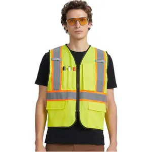 High Visibility Safety Vest for Men Women with Pockets and Zipper.