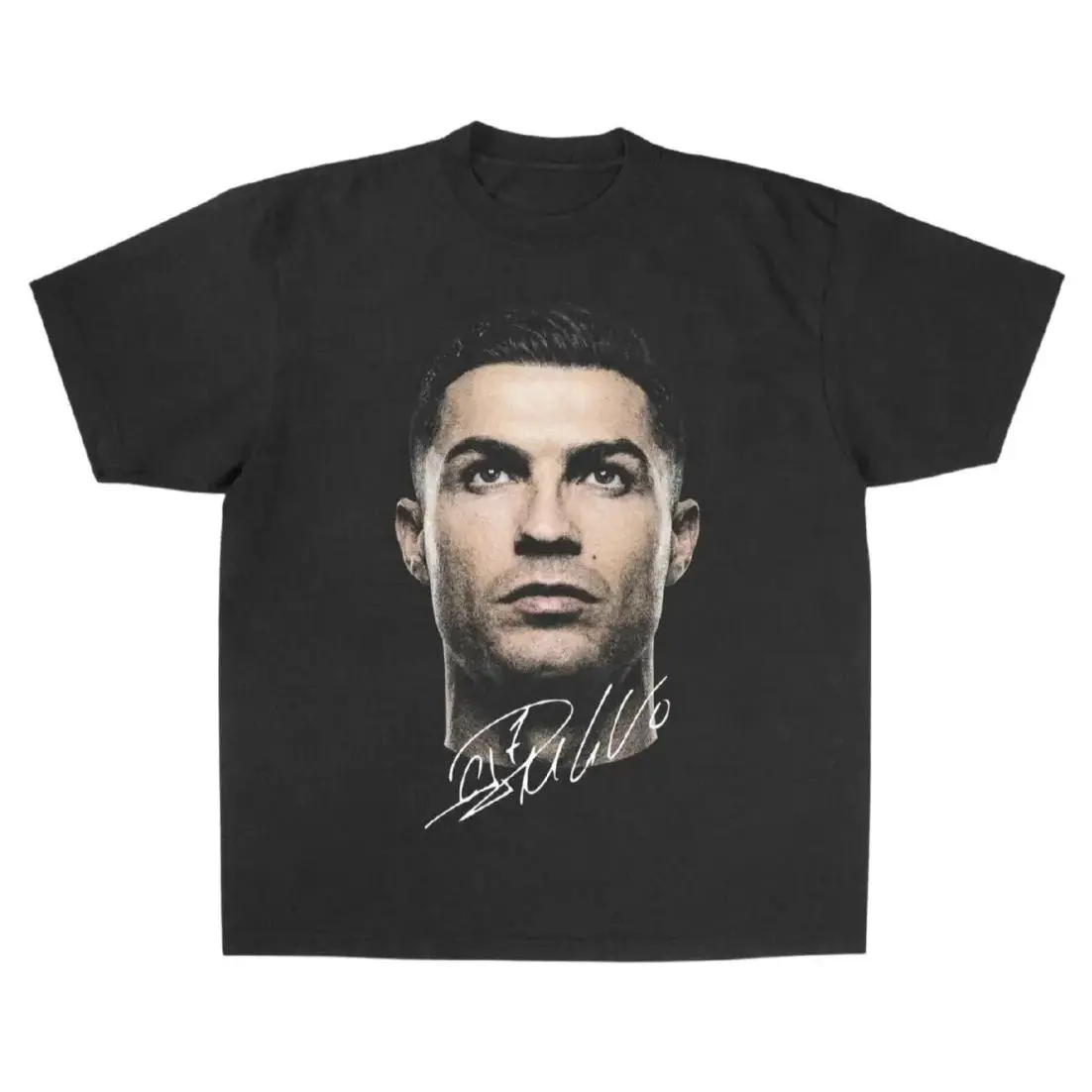 Women's Cristiano Ronaldo Premium Short-Sleeve T-Shirt - CR7 Vintage Graphic, Relaxed Fit Classic Unisex Soccer Sport Merch, Cotton Comfort Streetwear Day Outfits Gift For Fans, Shortsleeve