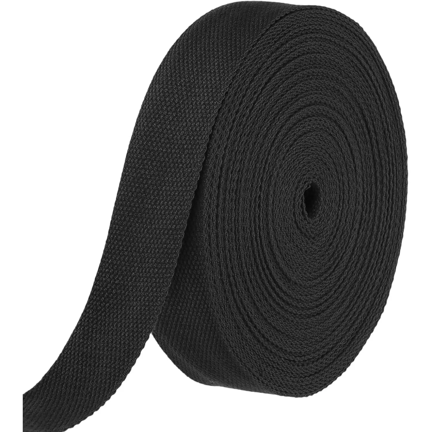 Cotton Webbing 1.5 Inch 15.3 Yard Polyester Cotton Weave Webbing Strap Twill Tape Ribbon for Arts and Crafts Webbing Tote Bag Handles Cloth Belt Making Outdoor Supplies, Black