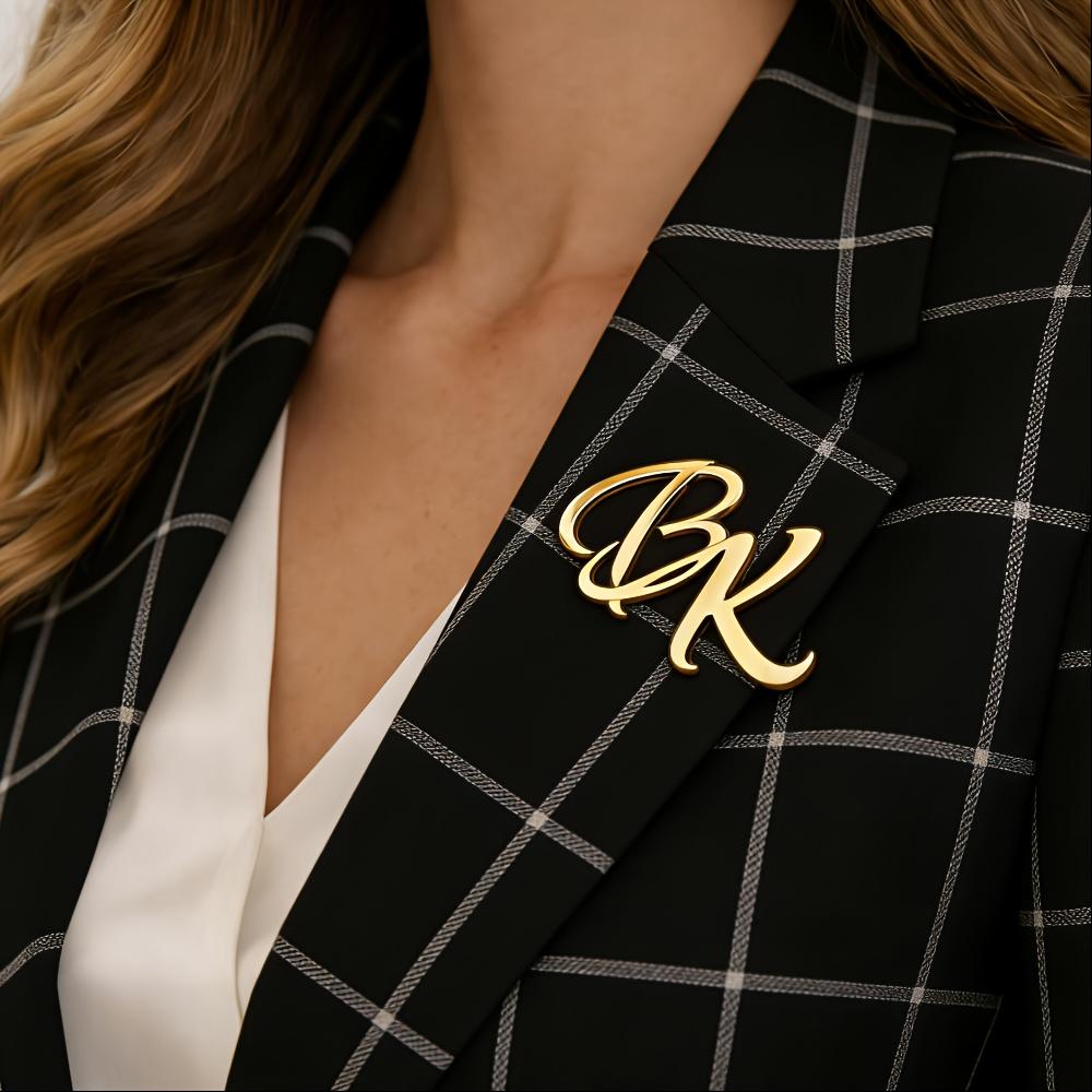 [Cusmized] Cusm Cusm Name Brooch, Lapel Pin, Cusm 304 Stainless Steel Name Brooch, Upper And Lower Letter Badge Pin Brooch, Handwritten Lapel Pin, Easy, Birthday, Brooch, Logo Brooch