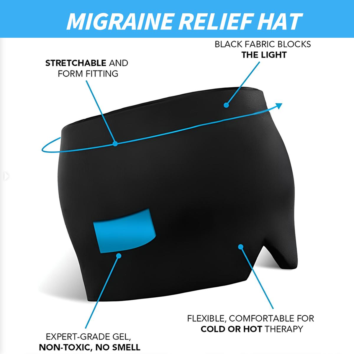 Migraine Headache Relief Cap Gel Ice Head Wrap Hot Cold Therapy for Sinus Puffy Eyes Tension Hangover Stress Relief