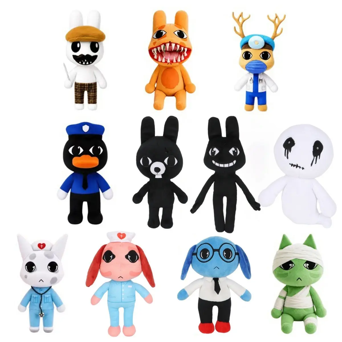 Animal Hospital Horror Game Plush Toys, Creepy Cute Monster Stuffed Dolls, Collectible Gift for Fans, Halloween Decor