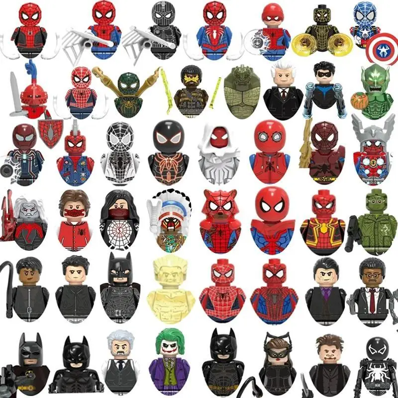 2026 new hot item BEAST KINGDOM Spider-Man Iron Man Captain America Loki Bricks Cartoon Character building block Birthday Present XH1941 XH1835