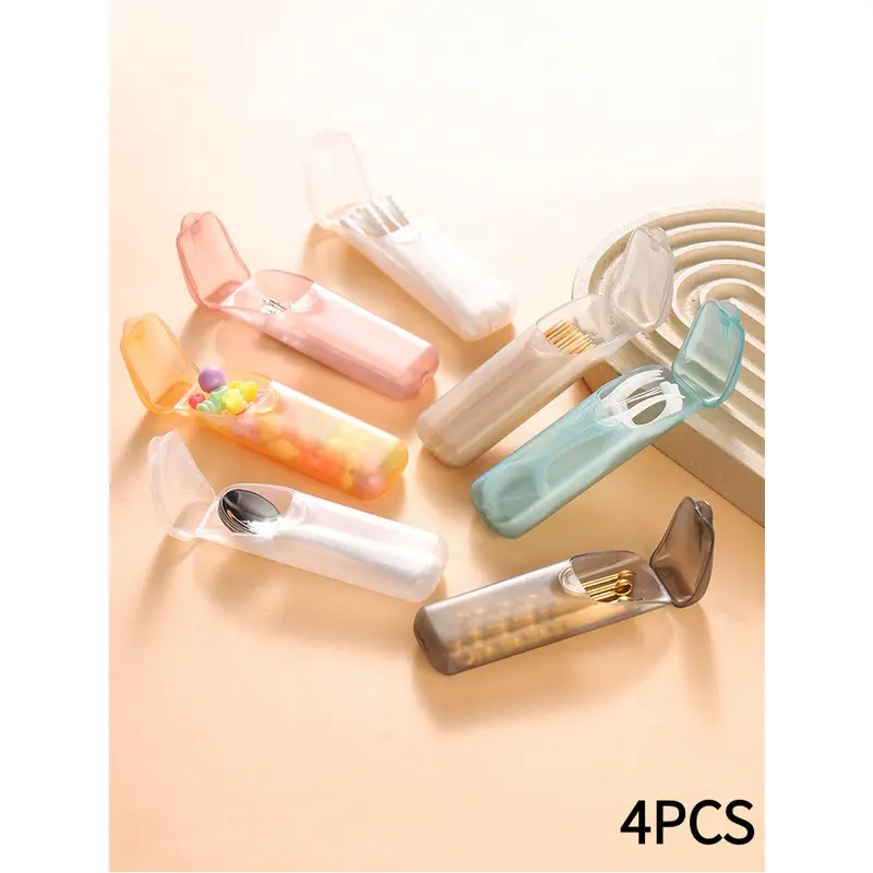4 storage boxes (in random colors), small home storage boxes, small parts organizer boxes, travel storage, suitable for toothpicks, dental floss, jewelry and small parts, etc.