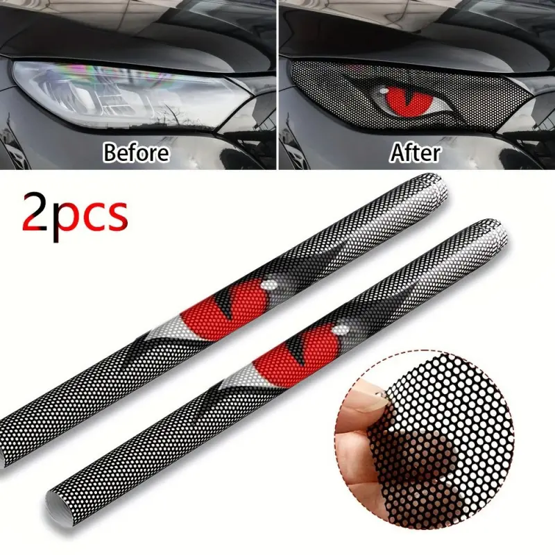 Mesh eye car light film, durable lamp cover car headlight and tail light decorative decals, durable and simple self-adhesive universal car light stickers, automotive accessories car protective film, Car Styling Decals