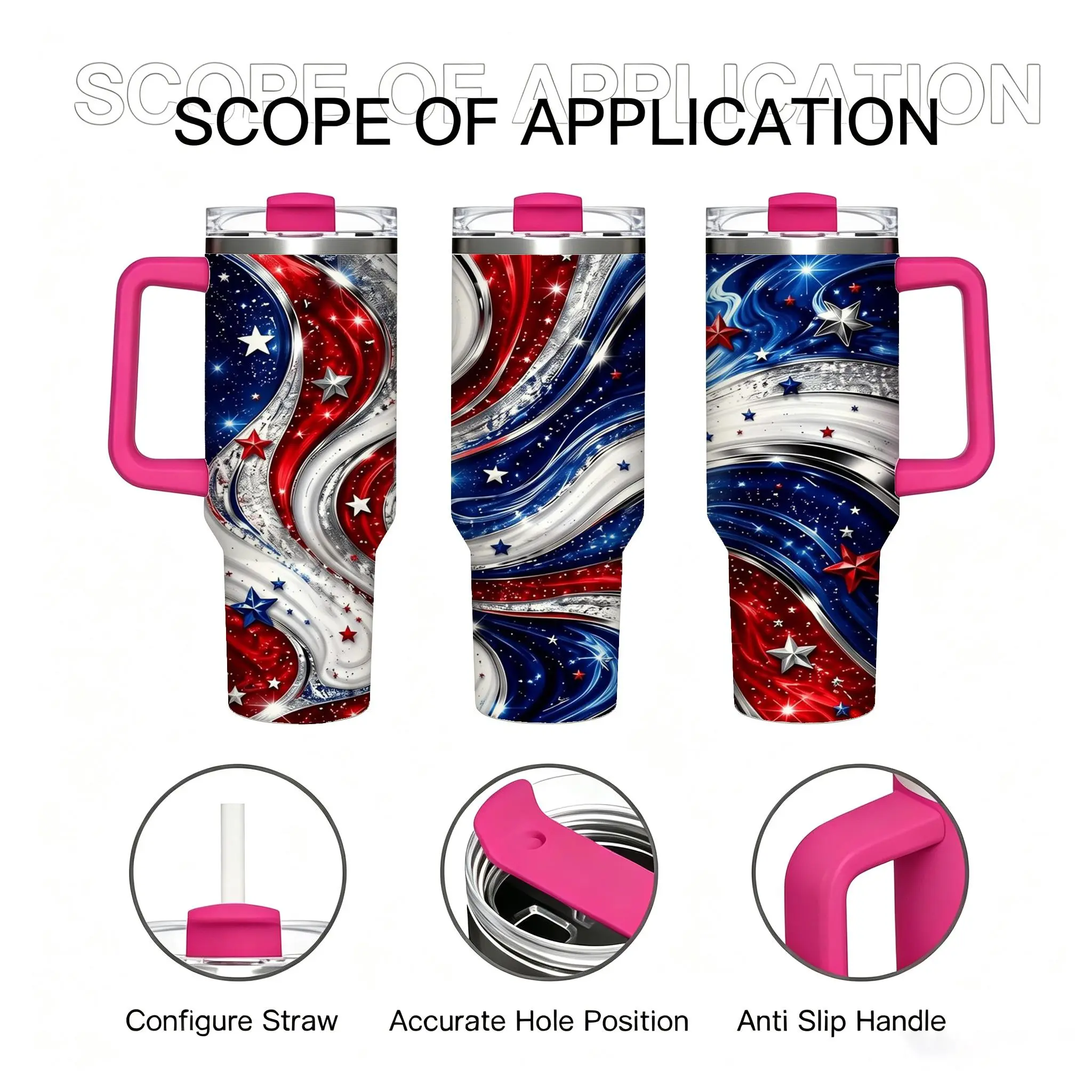 40oz (1200ml) Patriotic American Flag Sturdy Insulated Stainless Steel Flask, Portable Bottle with Handle & Leakproof Lid, Preservation Coffee Mug, Father's Day Gift for Boyfriend, Ideal for Car Use