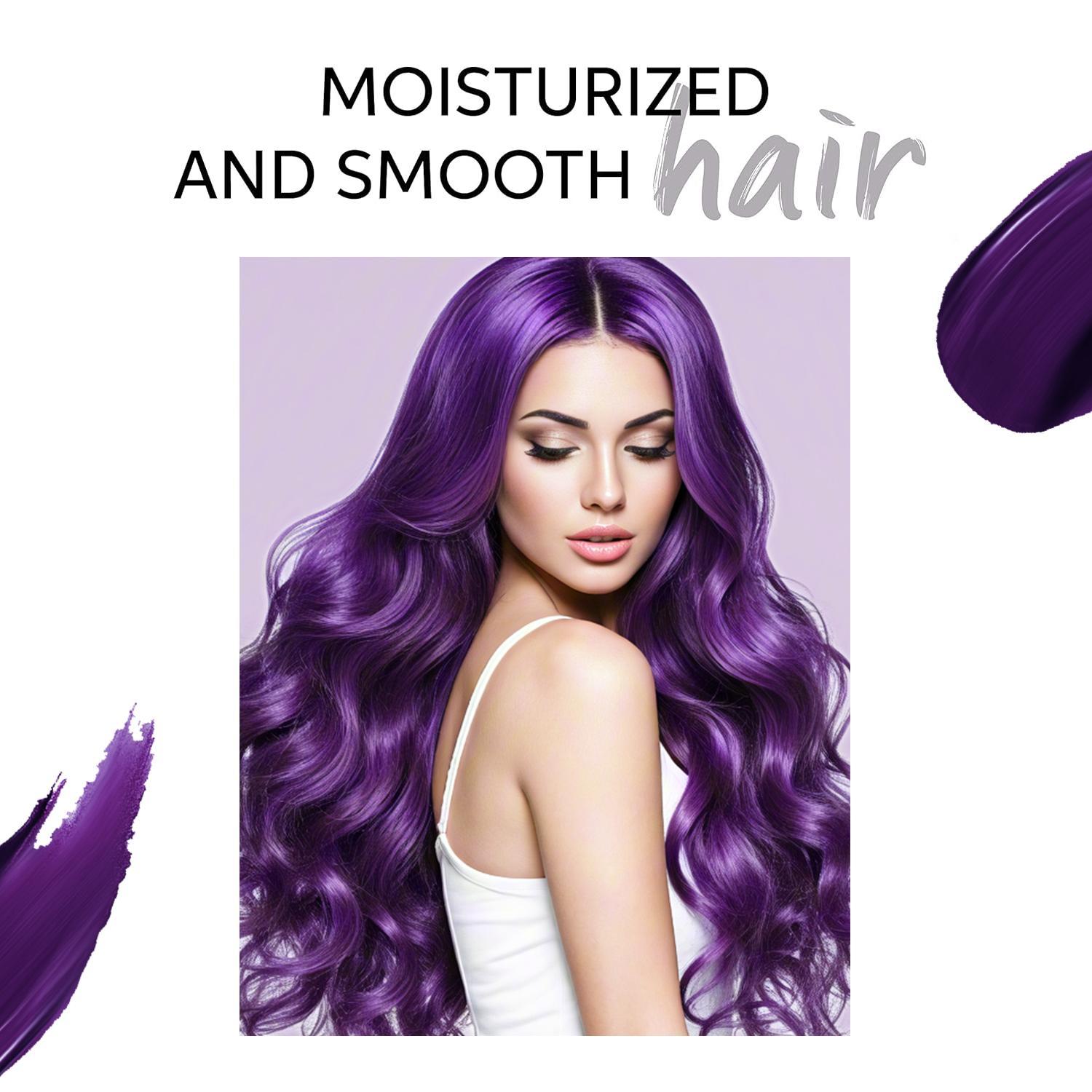 230ml, purple color-enhancing hair mask, conditioner, specially designed for dyed hair, quickly repairs faded hair, and fixes dryness, breakage and split ends caused by hair dyeing. Plant-based formula, non-irritating, suitable for all hair types