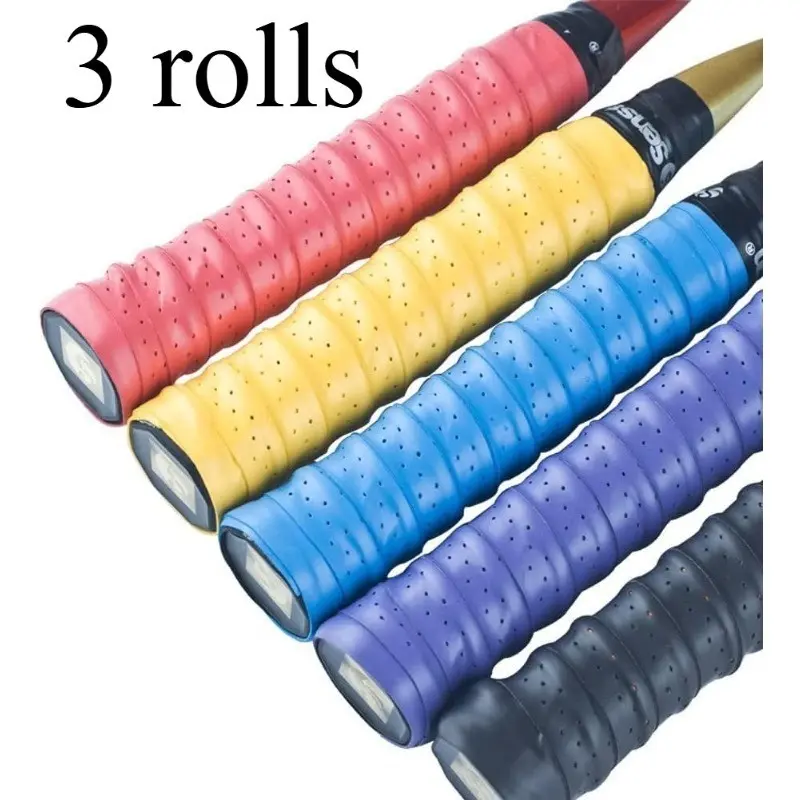 3-Pack Tennis Racket Grips, Pre-Cut PU Anti-Slip, Comfortable Sweat-Absorbing Handle Covers, Suitable for Tennis/badminton/pickleball, Gear