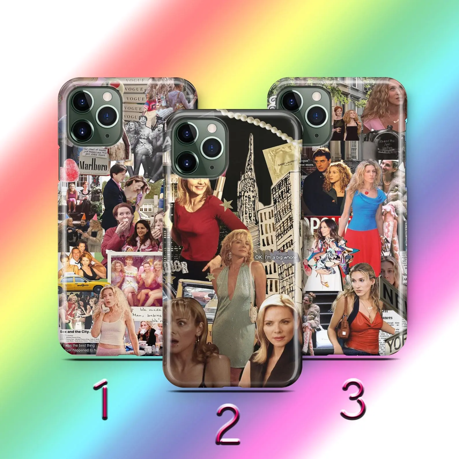 Sex And The City American Romantic Comedy Film Episodes Carrie Glossy 2-In-1 Protective Phone Case For iPhone 17-11 (Pro Max, Pro Plus) & Samsung S26-23 Drop-Resistant Safety Case