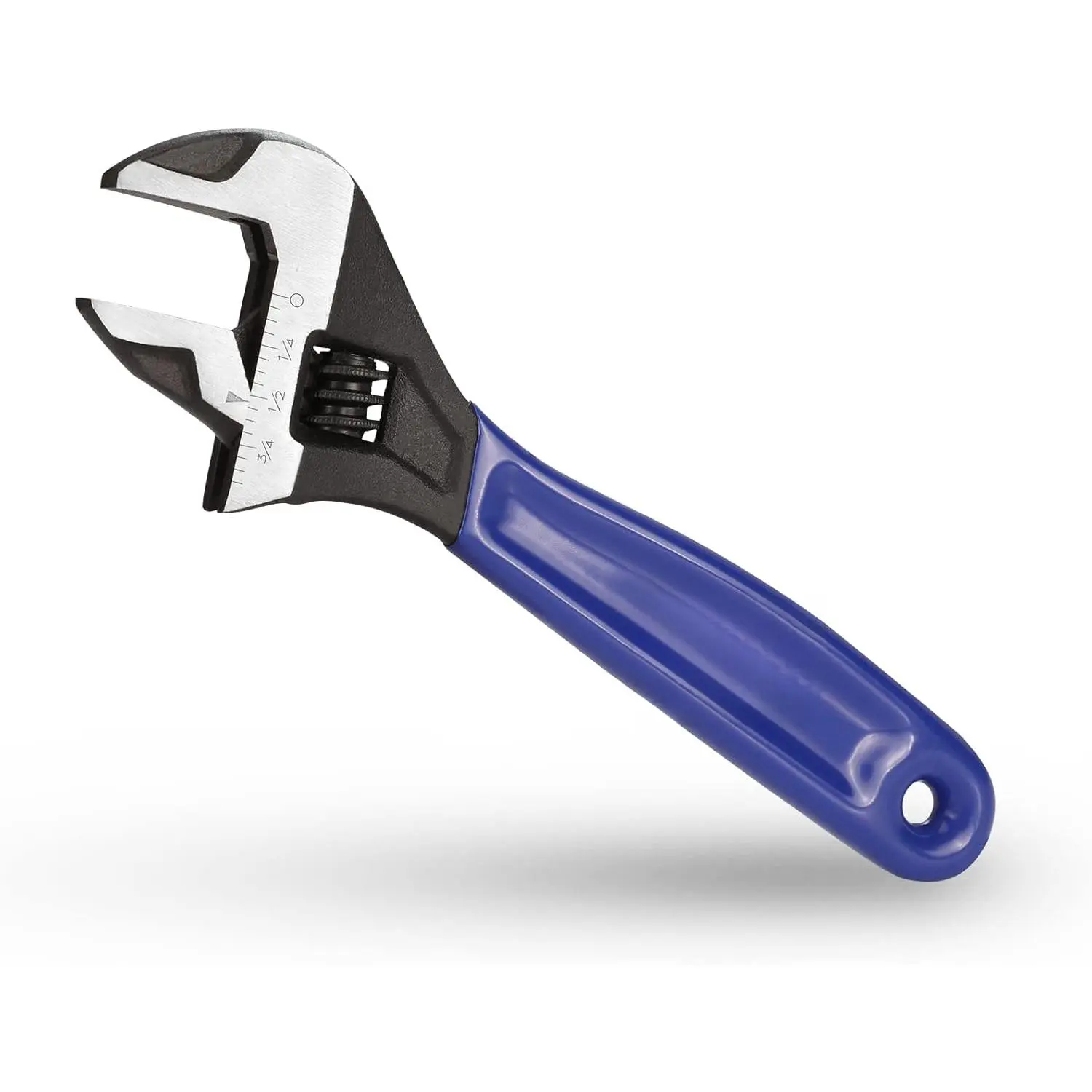 6-Inch Compact Adjustable Wrench, Wide Jaw Cr-V Steel Black Oxide Finish, for Medium-Duty Use (M6–M16 Bolts), Metric & SAE Scales, for Home, Garage, DIY & Light Workshop Applications