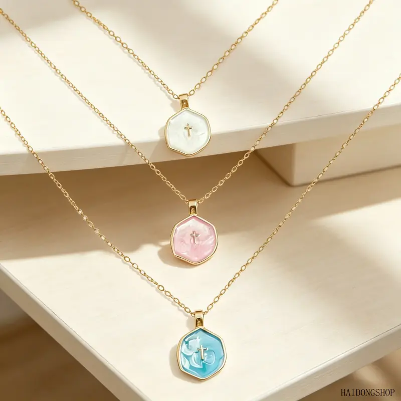 Women Hot Selling Enamel Drip Oil Cross Pendant Necklace, Trendy Irregular Round Frame Dainty Collarbone Chain, Versatile All-Match Fashion Jewelry For Daily Office Casual Street Layered Outfits,Gold,Starfish Necklace,pearl