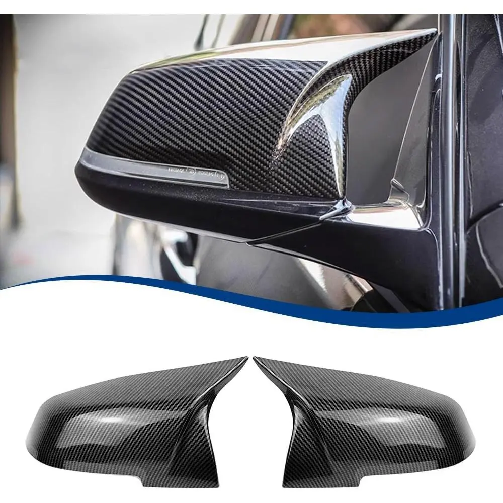 Side Mirror Cover Carbon Fiber Pattern Compatible with 3-Series 4-Series 2-Series 1 Series X1 M2 F20 F22 F23 F30 F31 F32 F33 F34 F36 E84 F87