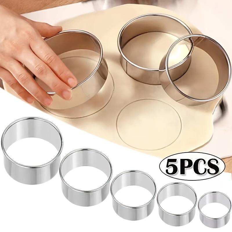 [Dumpling Mold Set] 5pcs Stainless Steel Round Dumpling Mold Set - Perfect for making dumplings, dough wrappers, cookies, and biscuits in the kitchen, Best for Christmas, Perfect for Thanksgiving