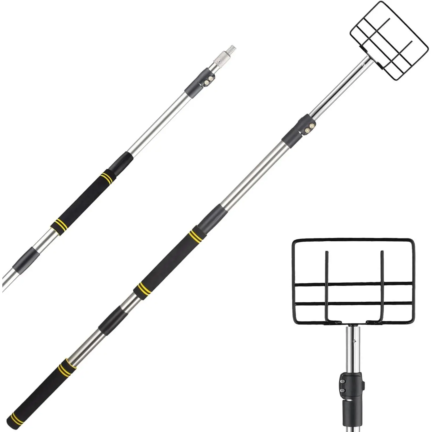8.7ft Edge Protector Handle, Board Corner Edge Protector Pole V Shaped Edge Guards Adjustable for Flatbed Cargo with Sponge Grip (4.3-8.7ft)