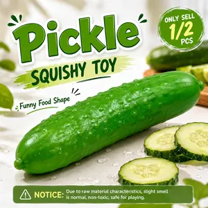 1/2 PCS Pickle Squishy Stress Relief Toys,  Realistic Cucumber Stress Relief Toy, Fidget Gadget for Kids Adults Funny Food Shaped Desk Gifts Stretchy Material Anxiety Calming Presents