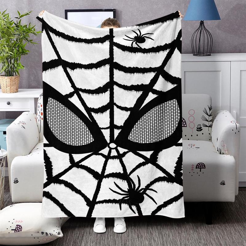 Spider Web Pattern Blanket, Soft Warm Throw Blanket, Cool Bedroom Bedding Blankets, Air-conditioned Room Blanket, Warm Nap Blanket for Home Office Travel-280GSM