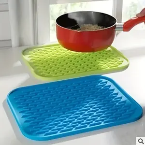 2-Pack Silicone Heat-Resistant Non-Slip Rectangular Pads, Multi-Functional Pot Mats, Hotpot Insulation Set, Kitchen Table Protectors, Reusable Silicone Mat