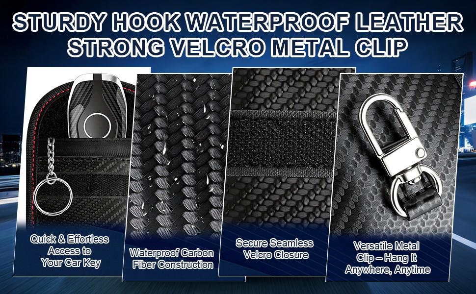 2 Pack Faraday Bag for Car Keys, Key Fob Protector Shielding Cage, Anti-Theft Faraday Pouch, Car RFID Signal Blocking Case, Anti-Hacking Blocker, Car Accessories(Red-line, M)