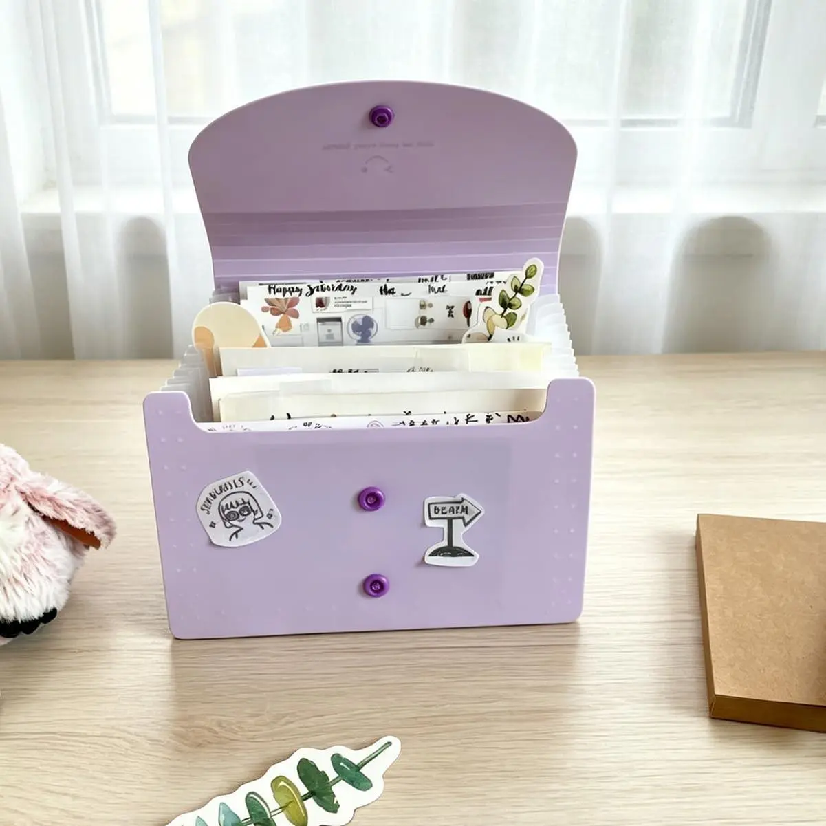 Multi-Layer Sticker Storage Organizer with 13 Expandable Pockets, Desktop Sticker Binder for Scrapbook Essentials and Photo Organizer, for Thick Sticker Album,Check Bill File Folder,Receipt ()