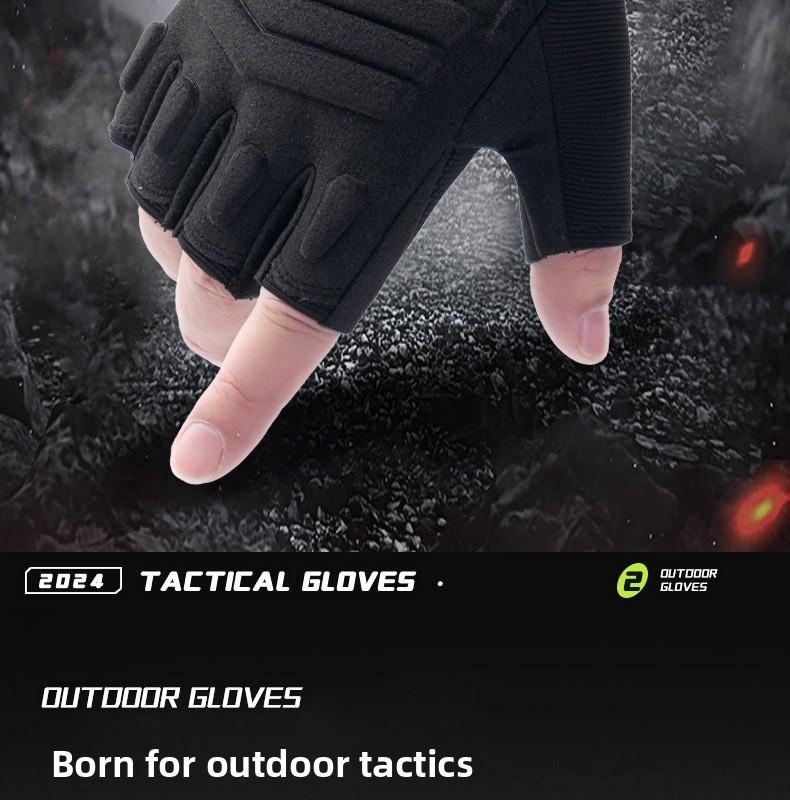 Outdoor tactical gloves non-slip men's and women's sports locomotive motorcycle riding non-slip wear-resistant protective soft half-finger gloves Waterproof Touch Screen