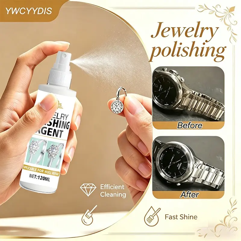 Jewelry Polishing Spray, Deeply Removes Oxidation and Scratches, Suitable for Silver Color and Platinum Jewelry, Long-Lasting Shine Lock