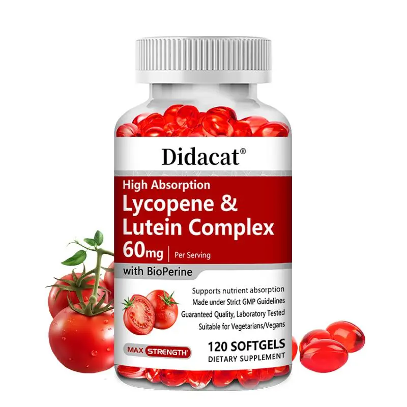 Didacat Lycopene and Lutein Health Supplement - Supports Heart Health and Eye Health 120 Capsules