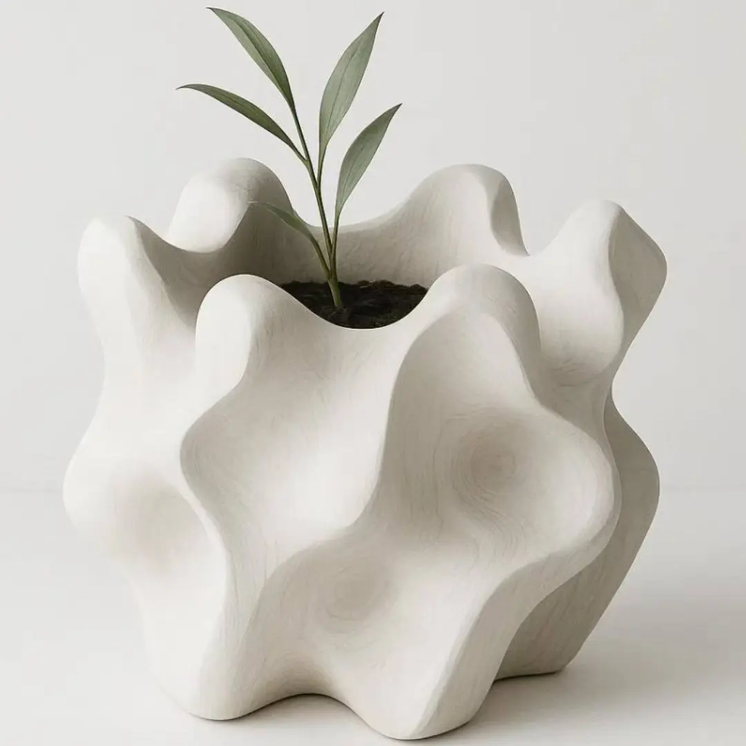 Unique Spiral Planter, 3D Printed Home Decor, Indoor Garden Vase, Tabletop Water Culture Pot, Perfect for Living Room Decoration