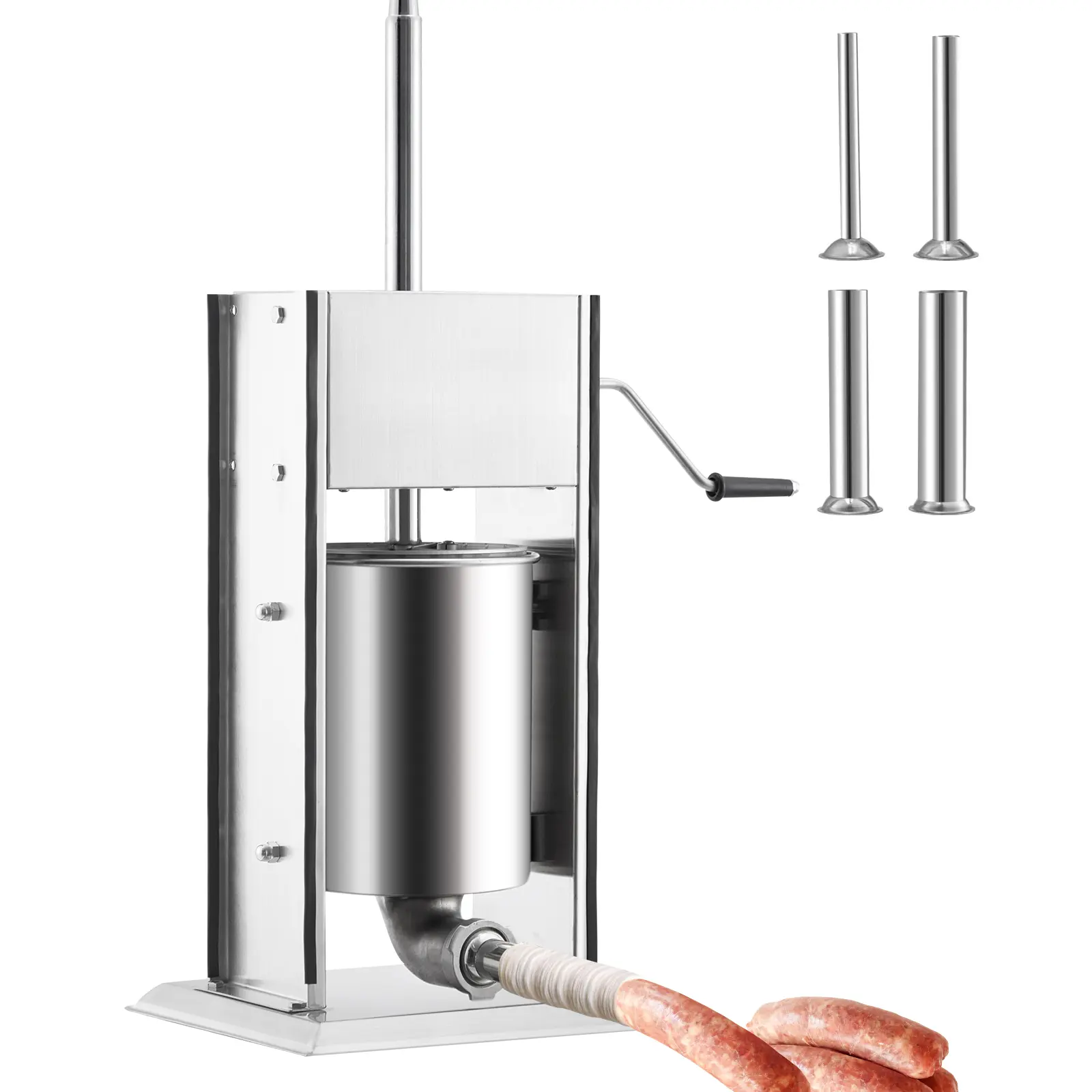 Versatile Stainless Steel Sausage Stuffer – 3L/5L/15L Capacity, Fast & Slow Speeds – Dual Exhaust Valves, Easy to Clean – Tabletop Meat Press Kit with Sausage Tubes & Cleaning Set, Ideal for Homemade & Commercial Use