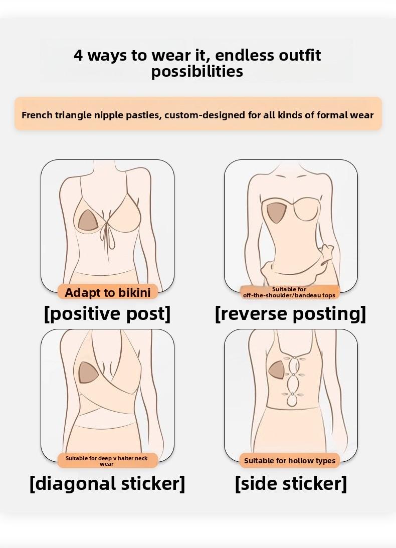 Triangle Nipple Covers | Seamless No-Edge Lift Bra Inserts | 100x Reusable Invisible Coverage