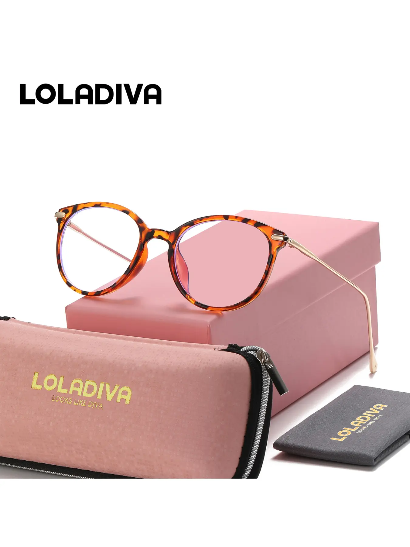 LolaDiva 1 Piece Unisex Vintage Fashion Full Frame Plaon Glasses Scholarly Style Travel Frame Plaon Glasses